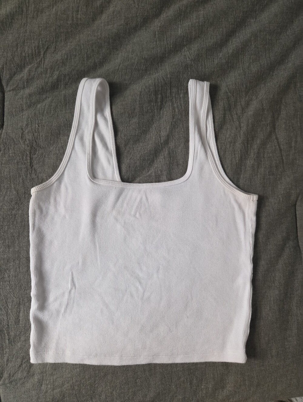 Abercrombie Essential Cropped Squareneck Rib Tank